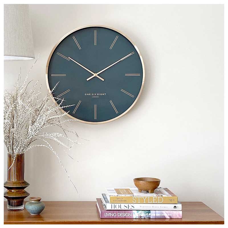One Six Eight Otto Clock - Petrol Blue (40cm) | Koop.co.nz