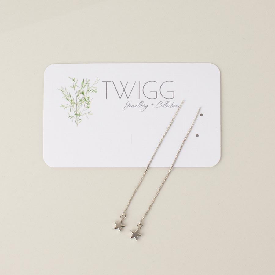 Twigg Silver Star Thread Earrings | Koop.co.nz
