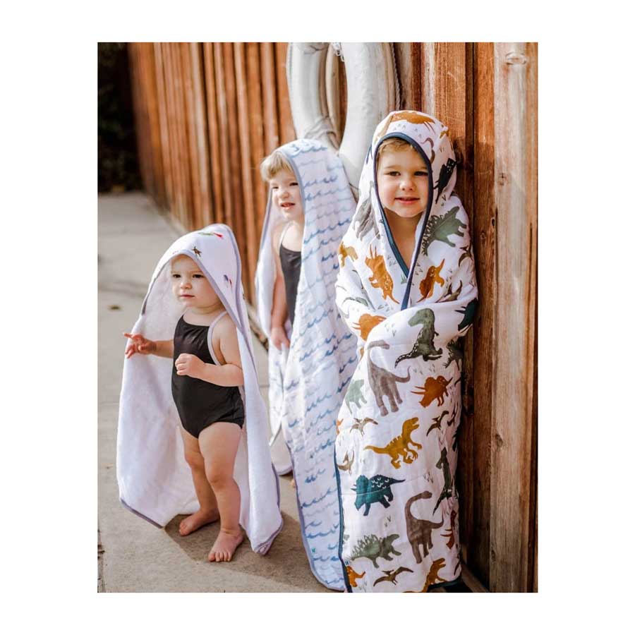 Little Unicorn Big Kids Hooded Towel – Dino Friends | Koop.co.nz