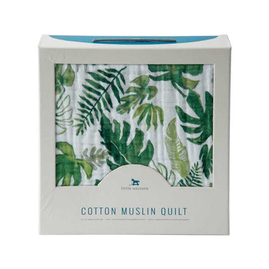 Little Unicorn Cotton Muslin Quilt – Tropical Leaf | Koop.co.nz