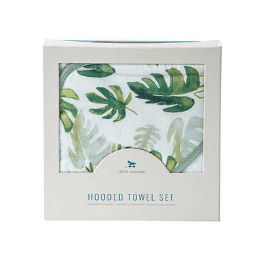 Little Unicorn Hooded Towel & Wash Cloth Set – Tropical Leaf | Koop.co.nz