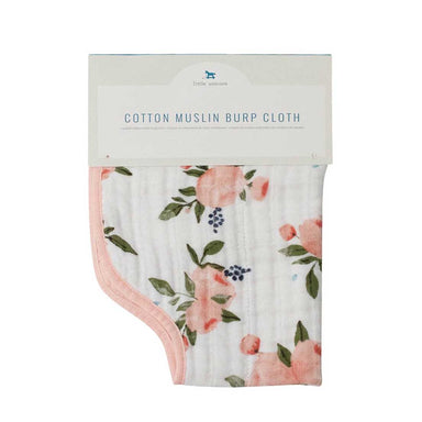 Little Unicorn Cotton Muslin Burp Cloth – Watercolour Roses | Koop.co.nz