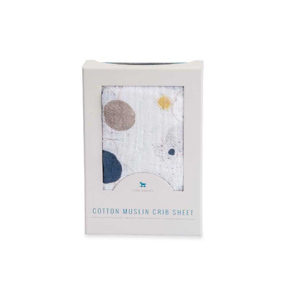 Little Unicorn Cotton Muslin Fitted Cot Sheet – Planetary | Koop.co.nz