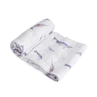 Little Unicorn Cotton Muslin Swaddle – Narwhal | Koop.co.nz