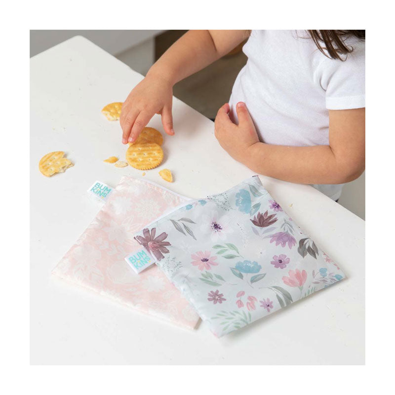 Bumkins Large Snack Bag 2pk - Floral / Lace | Koop.co.nz