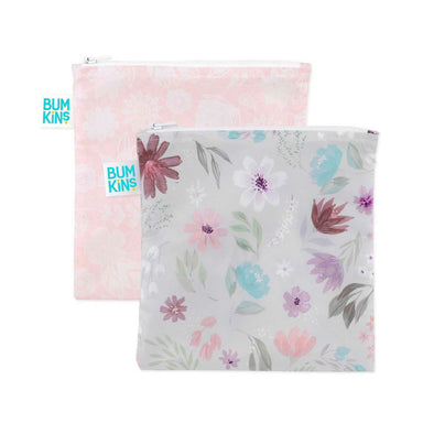 Bumkins Large Snack Bag 2pk - Floral / Lace | Koop.co.nz
