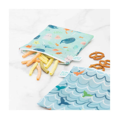Bumkins Large Snack Bag 2pk - Rolling With The Waves | Koop.co.nz