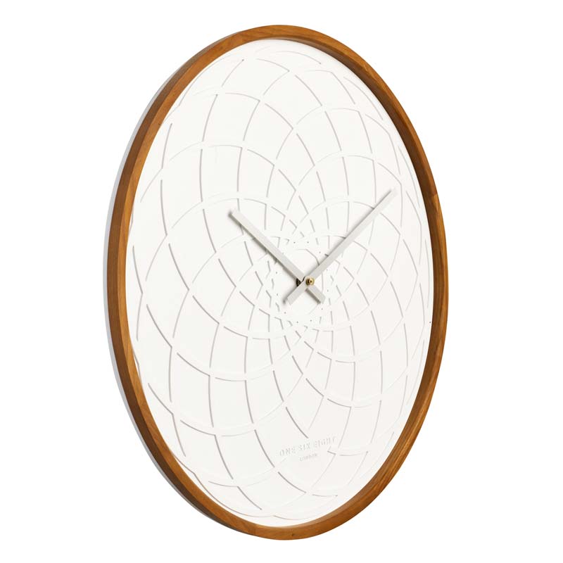 One Six Eight Spiro White Wall Clock (50cm) | Koop.co.nz