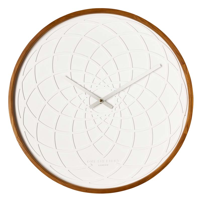 One Six Eight Spiro White Wall Clock (50cm) | Koop.co.nz