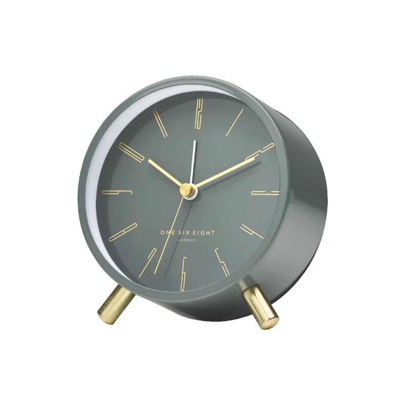 One Six Eight Maya Alarm Clock with Light - Charcoal | Koop.co.nz