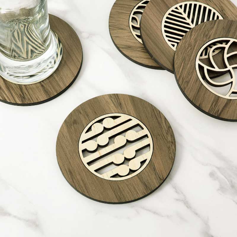Crystal Ashley Riverwood Rimu Koru Coaster (single) | Koop.co.nz