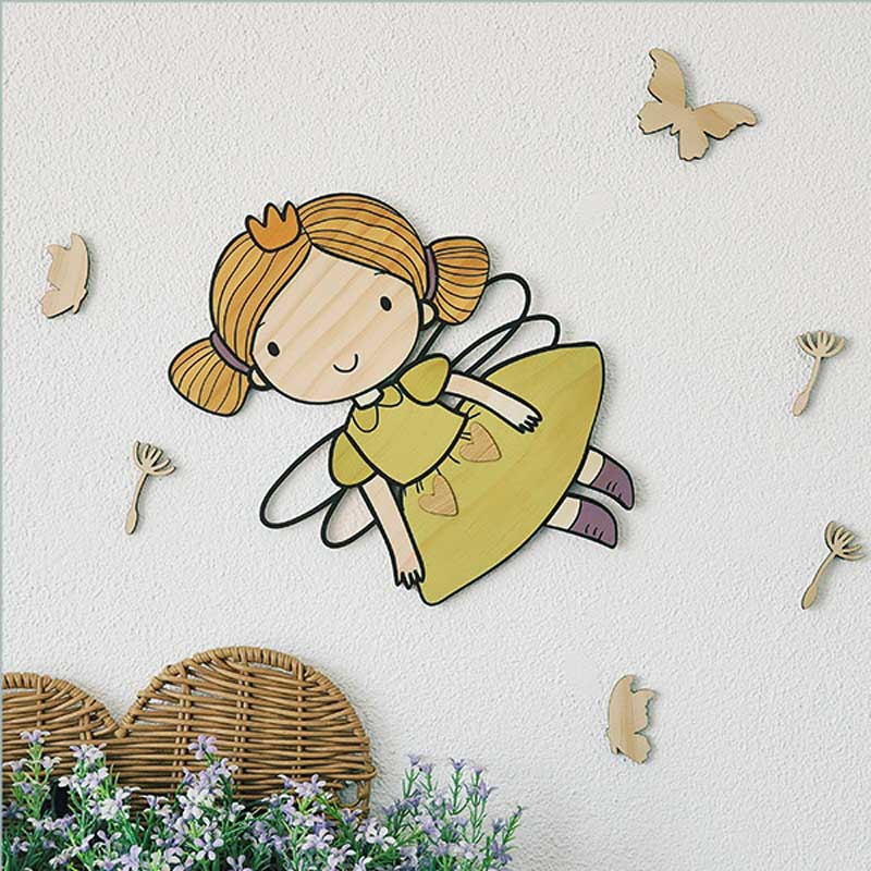 Crystal Ashley Pine Wall Art - Fairy Princess | Koop.co.nz