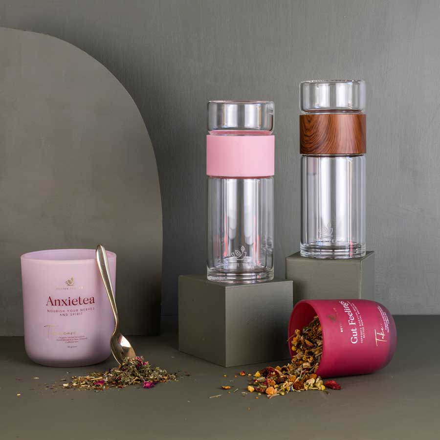 Better Tea Co. Glass Tea Infuser & Flask - Rose | Koop.co.nz