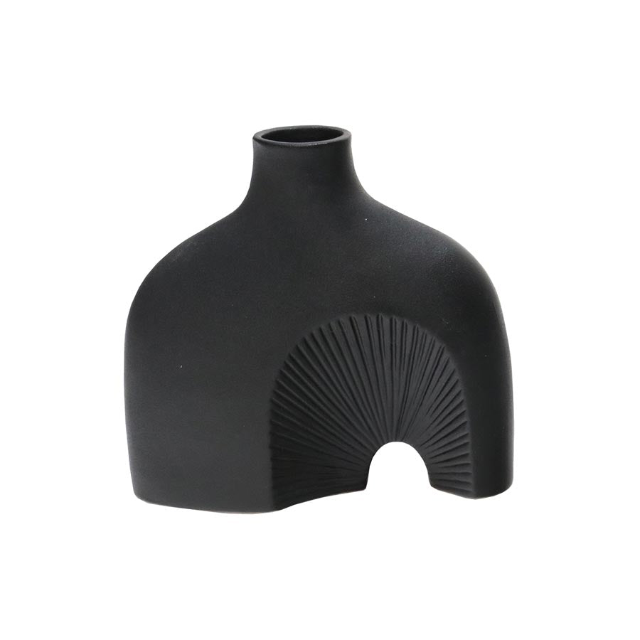 Le Forge Ceramic Abstract Vase - Black (15cm) | Koop.co.nz