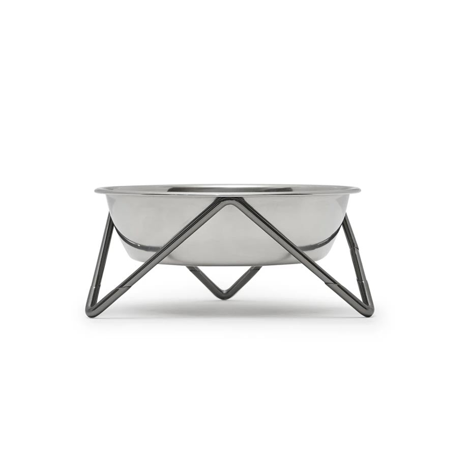 Bendo Luxe Meow Cat Bowl - Chrome Bowl & Black Stand | Koop.co.nz