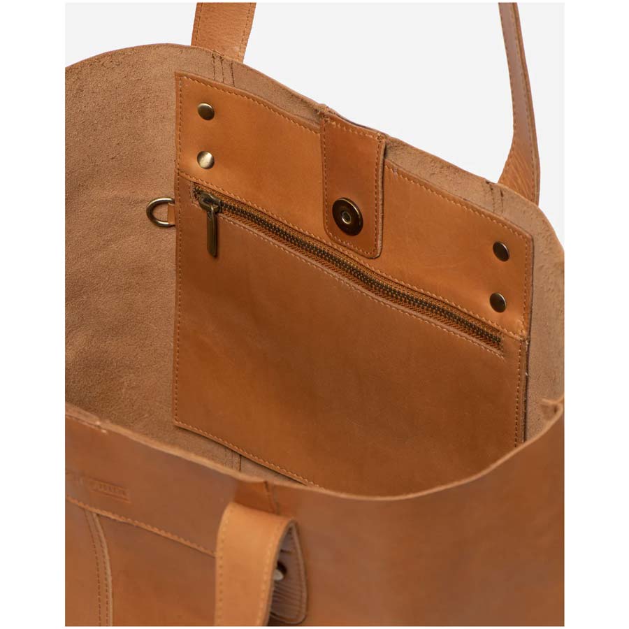 Stitch & Hide Leather Emma Tote Shoulder Bag - Almond | Koop.co.nz