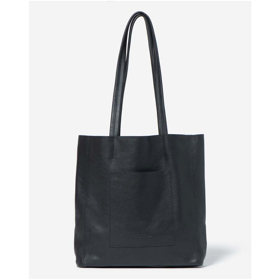 Stitch Hide Leather Georgia Mini Tote Bag Black Leather Bags