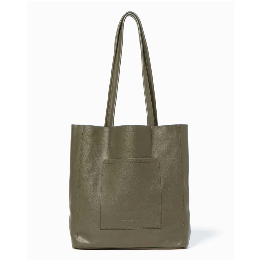 Stitch & Hide Leather Georgia Mini Tote Bag - Olive | Koop.co.nz