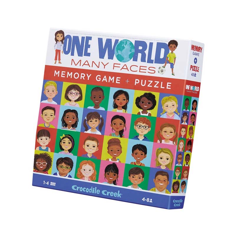 Crocodile Creek One World, Many Faces Memory Game & Puzzle (48pc) | Koop.co.nz