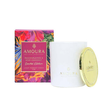 Amoura Luxury Fragrant Candle - Passionflower & King Coconut | Koop.co.nz
