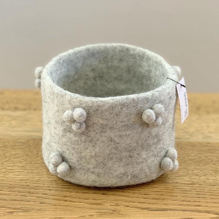 Sheepish Design NZ Wool Bobble Pot - Grey Marle | Koop.co.nz