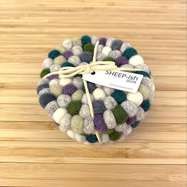 Sheepish Design NZ Wool Coasters – Lilac Multi | Koop.co.nz