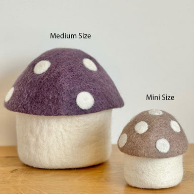 Sheepish Design NZ Wool Toadstool Storage Box - Medium Lilac | Koop.co.nz