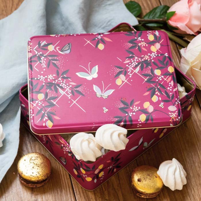 Sara Miller Orchard Magenta Butterfly Cake Tin Cake Storage Tins NZ