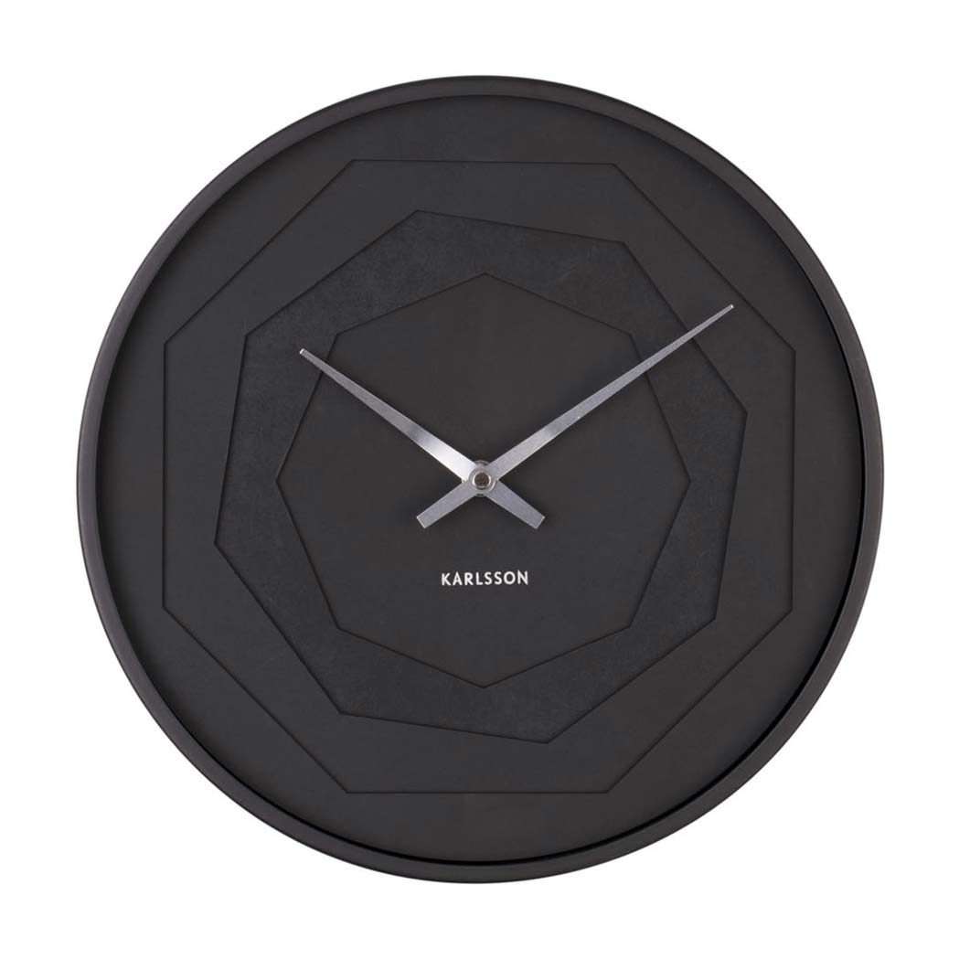 Karlsson Layered Origami Wall Clock Black (30cm) Karlsson Wall Clocks
