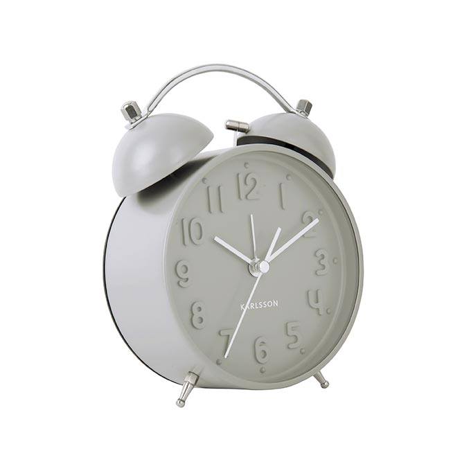 Karlsson Iconic Alarm Clock Grey Karlsson Alarm Clocks NZ KOOP — Koop