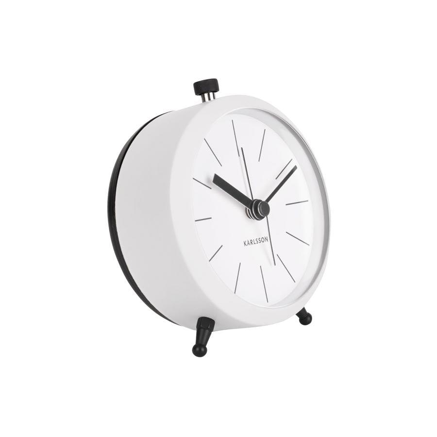 Karlsson Button Alarm Clock - White | Koop.co.nz