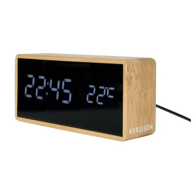 Karlsson Tube Digital Alarm Clock - Bamboo | Koop.co.nz