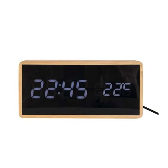 Karlsson Tube Digital Alarm Clock - Bamboo | Koop.co.nz