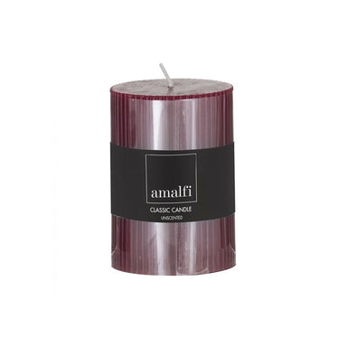 Amalfi Ribbed Unscented Pillar Candle - Plum (10cm) | Koop.co.nz