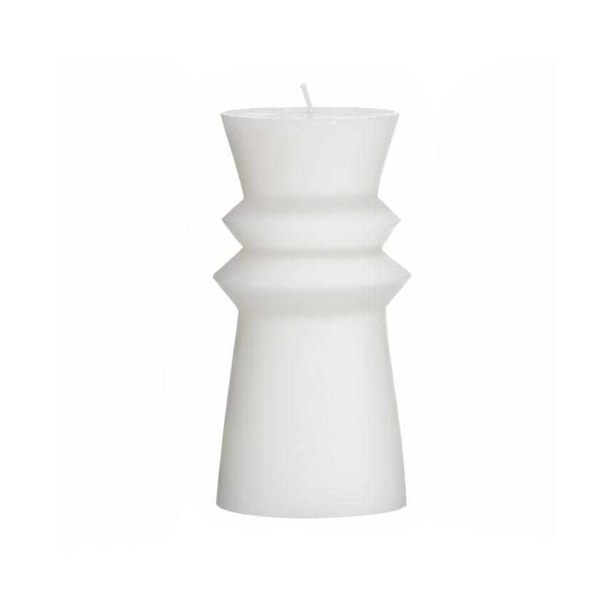 Amalfi Totem Unscented Candle - White (15cm) | Koop.co.nz