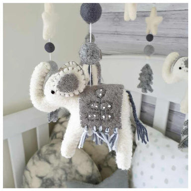 Tik Tak Handmade NZ Wool Baby Mobile - Grey Elephant | Koop.co.nz