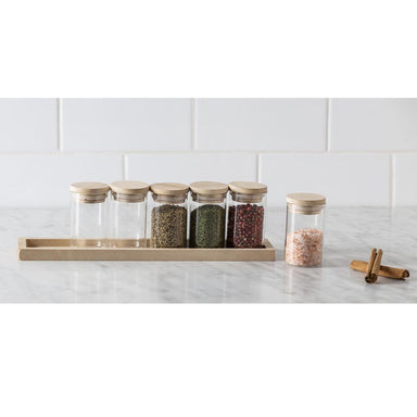Davis & Waddell Spice Jar Set With Wooden Tray (7pc) | Koop.co.nz
