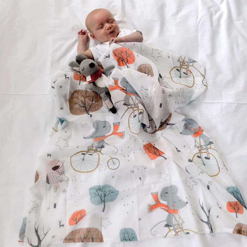 Di Lusso Living Maisie Mouse Baby Muslin Swaddle | Koop.co.nz