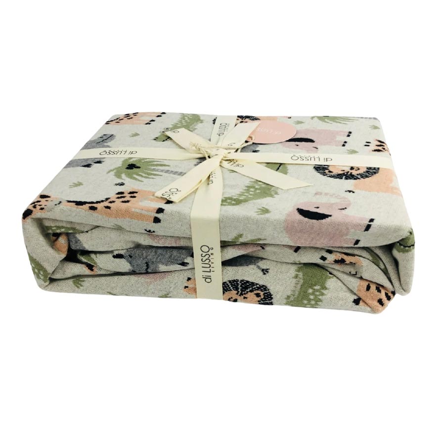 Di Lusso Living Jungle Safari Fitted Cot Sheet | Koop.co.nz
