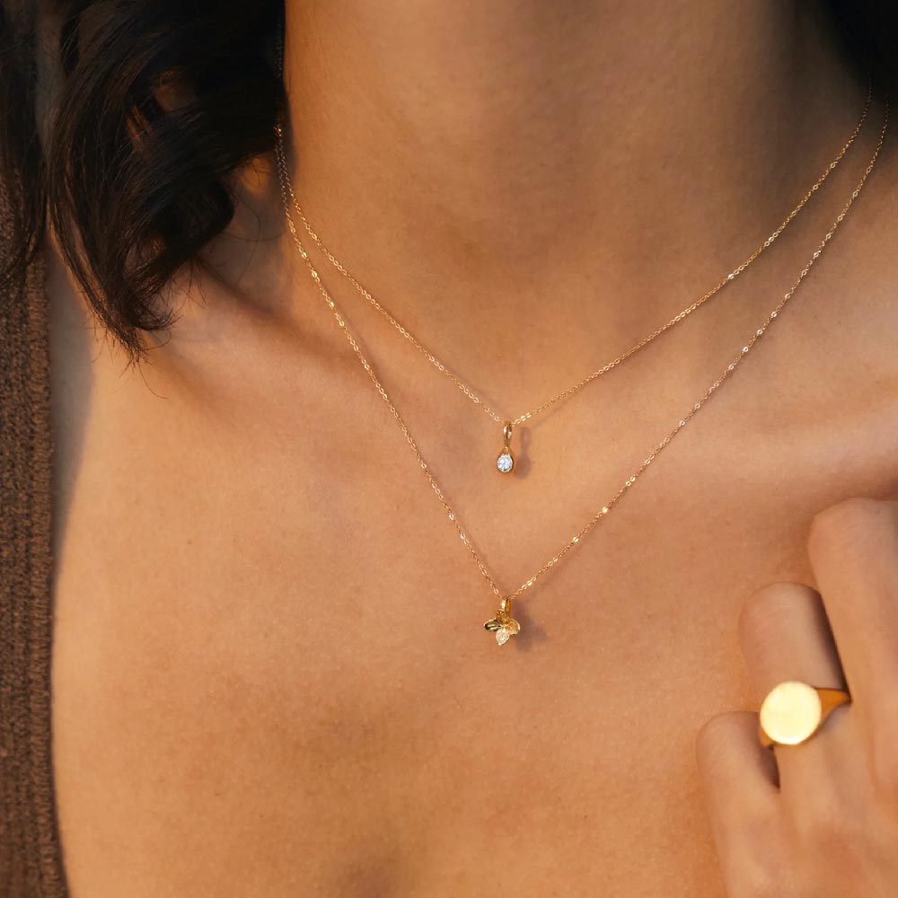 Linda Tahija Hydrangea Necklace - Gold | Koop.co.nz