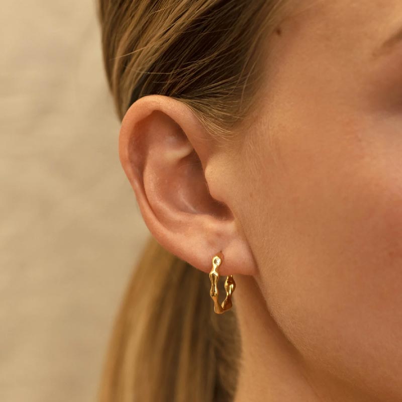 Linda Tahija Organica Huggie Earrings - Gold | Koop.co.nz