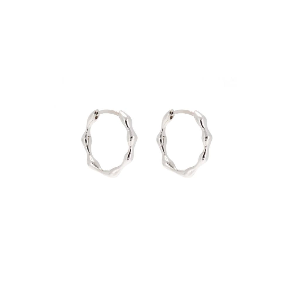 Linda Tahija Organica Huggie Earrings - Silver | Koop.co.nz