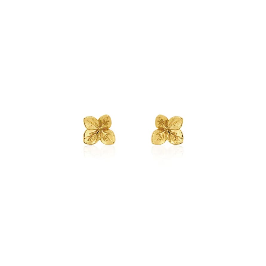 Linda Tahija Hydrangea Stud Earrings - Gold | Koop.co.nz