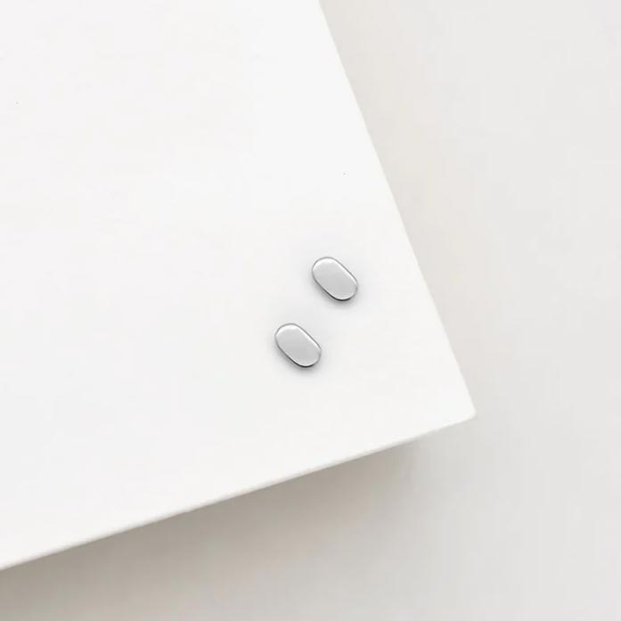 Linda Tahija Ellipse Stud Earrings - Silver | Koop.co.nz