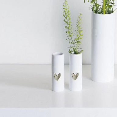 Rader Porcelain Mini Heart Vase Set/2 - Silver | Koop.co.nz