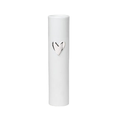 Rader Porcelain Heart Vase - Silver (17.5cm) | Koop.co.nz