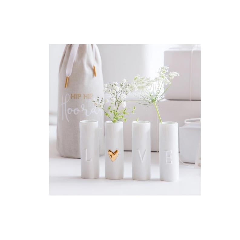 Rader Mini LOVE Vase Set/4 - Gold | Koop.co.nz