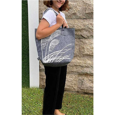Jo Luping Ecofelt Shoulder Tote Bag - Toetoe | Koop.co.nz