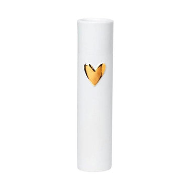 Rader Porcelain Heart Vase - Gold (17.5cm) | Koop.co.nz