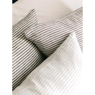 Raine & Humble Linen Stripe Cushion - Sky Grey (60cm) | Koop.co.nz